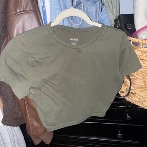 Wild Fable Dark Green Crop Top